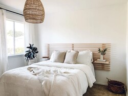 White Colored Tufted Headboard