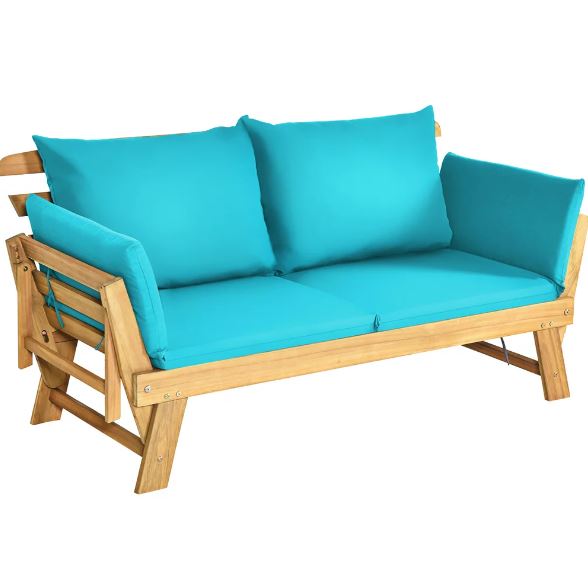 51.18'' Acacia Outdoor Patio Daybed