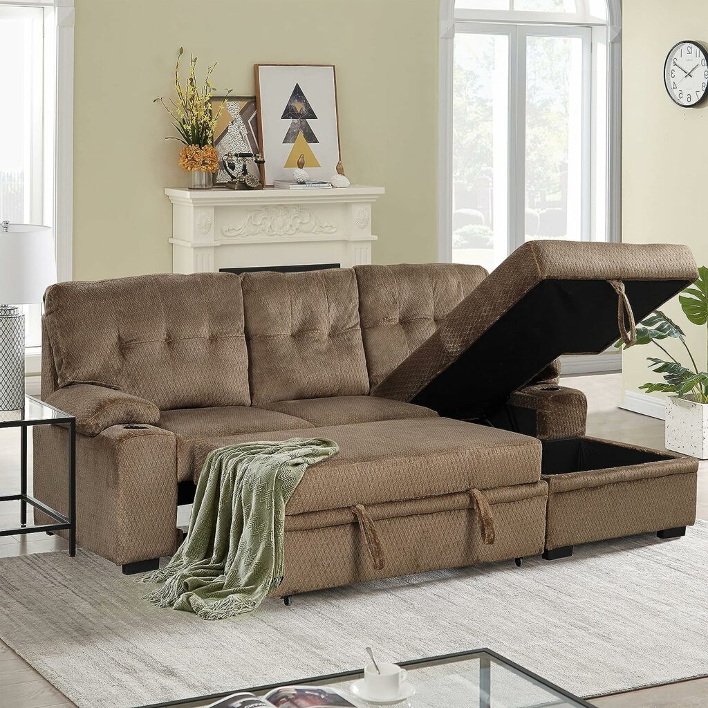 Brown Modern Sleeper Sofa