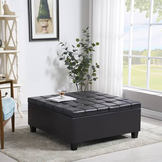 Classic Brown Color Coffee Table Ottoman