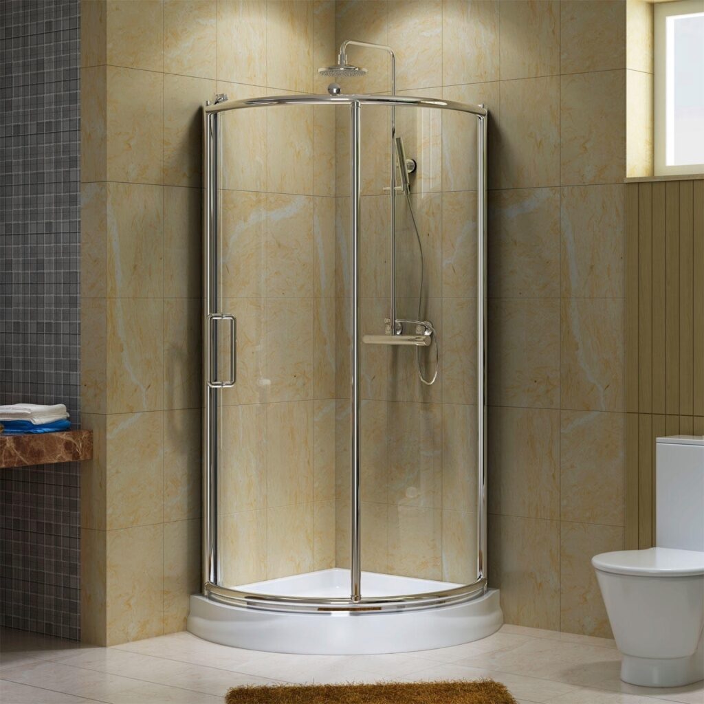 Compact Curved Doorless Shower