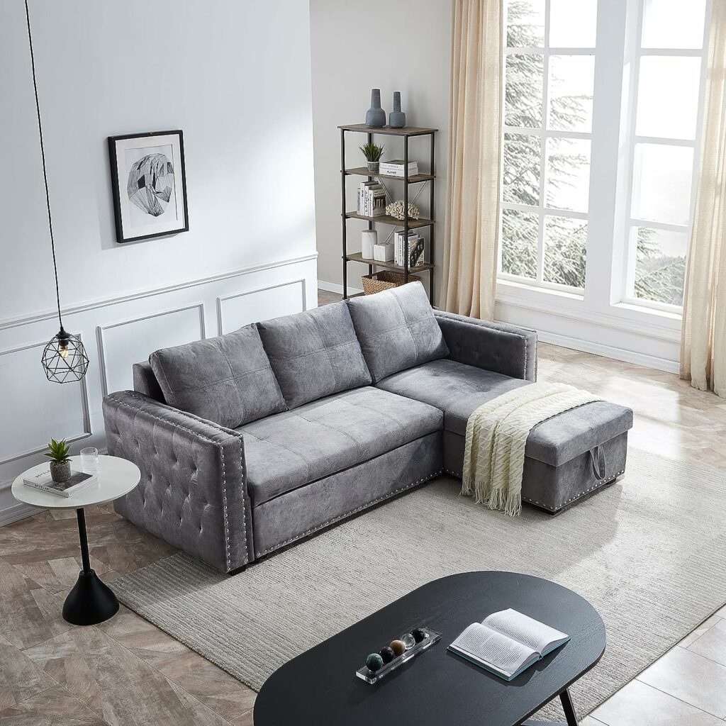 Delta Gray L-Shaped Sectional Sofa Couch