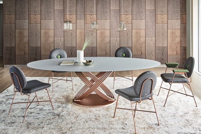 Oval modern dining deals table