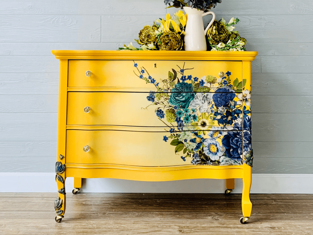 Enliven with Bright Yellow Paint Dresser Ideas