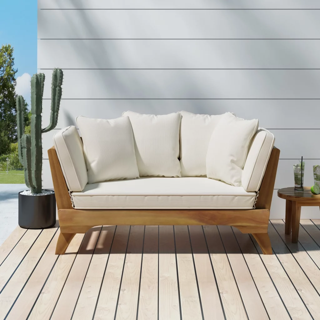 Jacqueline 85.4'' Acacia Outdoor Patio Daybed.jpeg