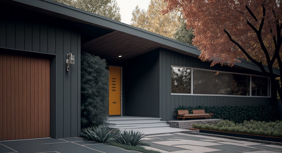 Mid-Century House with Black Siding