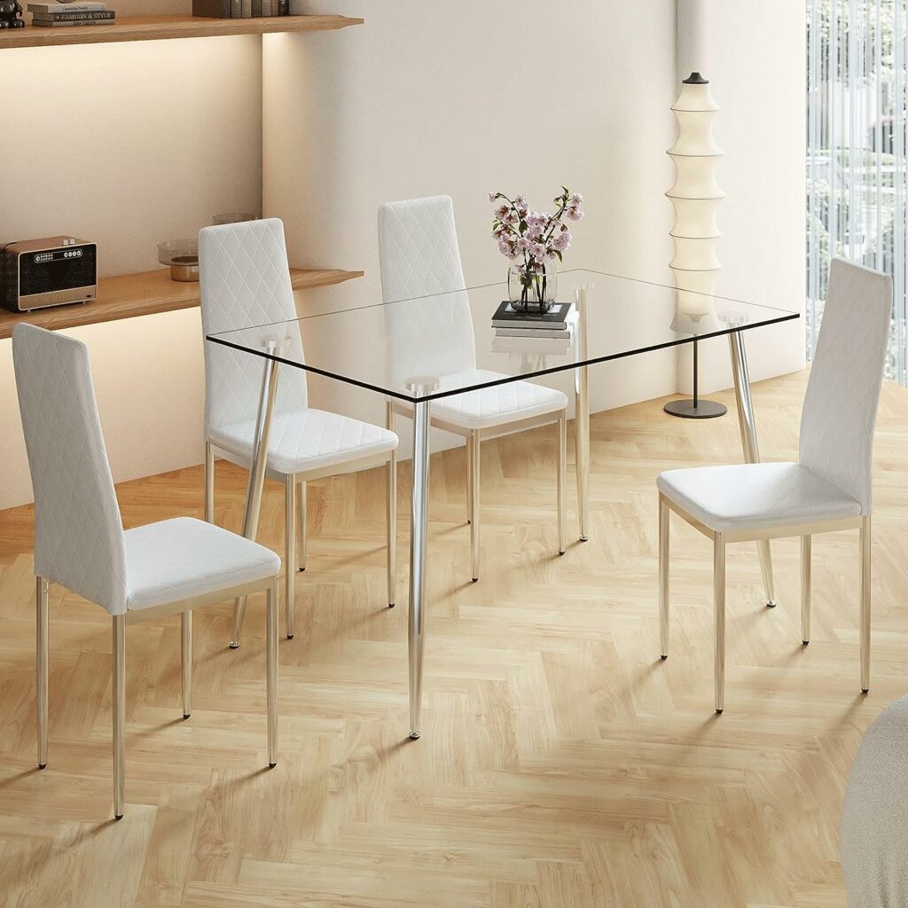 Modern Glass Dining Table Set