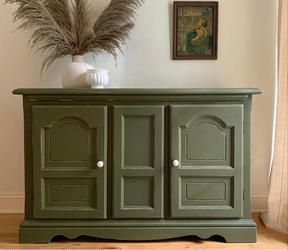 Olive Green Chalk Painted Buffet
