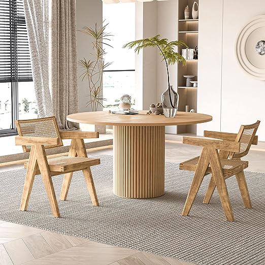 Round Dining Table Modern Wood Kitchen Table