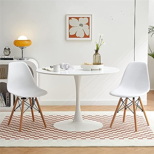 Round White Tulip Table Mid-Century Dining Table