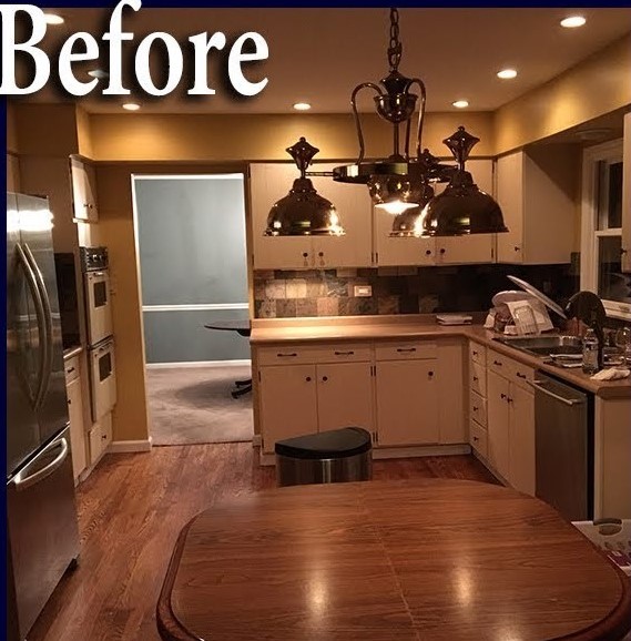 Top Transformations For Kitchen Cabinets Painted Before And After Onelmon   The Modernized Kitchen Look  