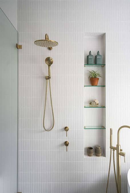 Vertical Shower Niche for Small Bathrooms with Showers