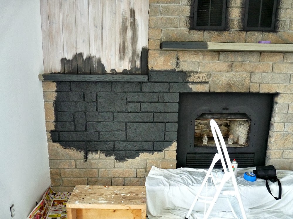 How to Paint a Stone Fireplace | Easy DIY